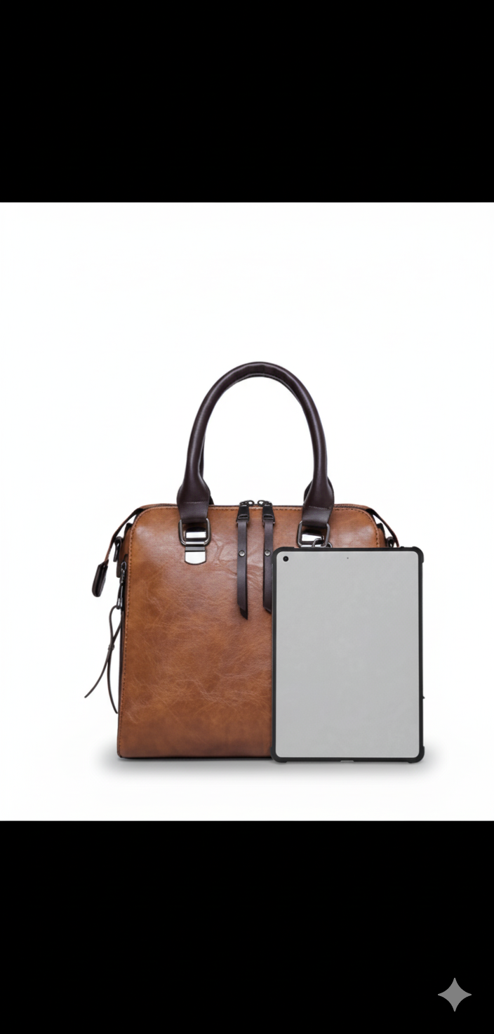 Classic Brown Leather Handbag Set (4-in-1)