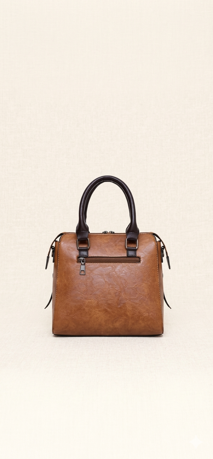 Classic Brown Leather Handbag Set (4-in-1)