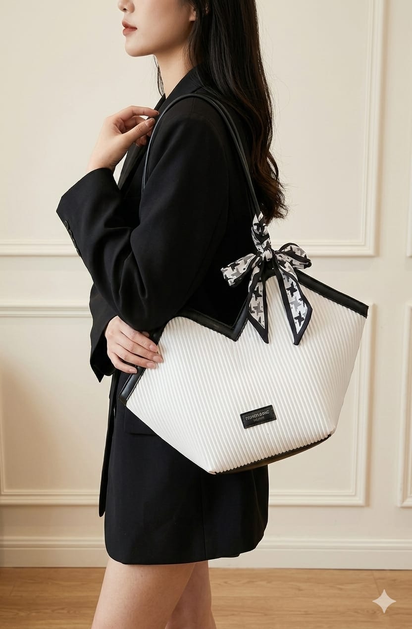 Premium Colorblock Large Capacity Tote Bag