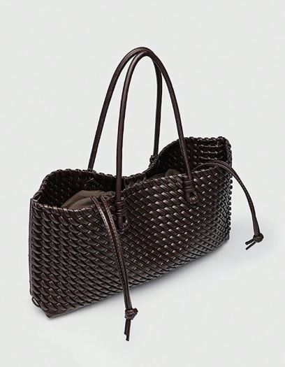 Elegant Woven PU Leather Tote Bag