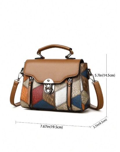 The Mosaic Muse: Geometric Top-Handle Satchel