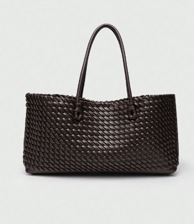Elegant Woven PU Leather Tote Bag