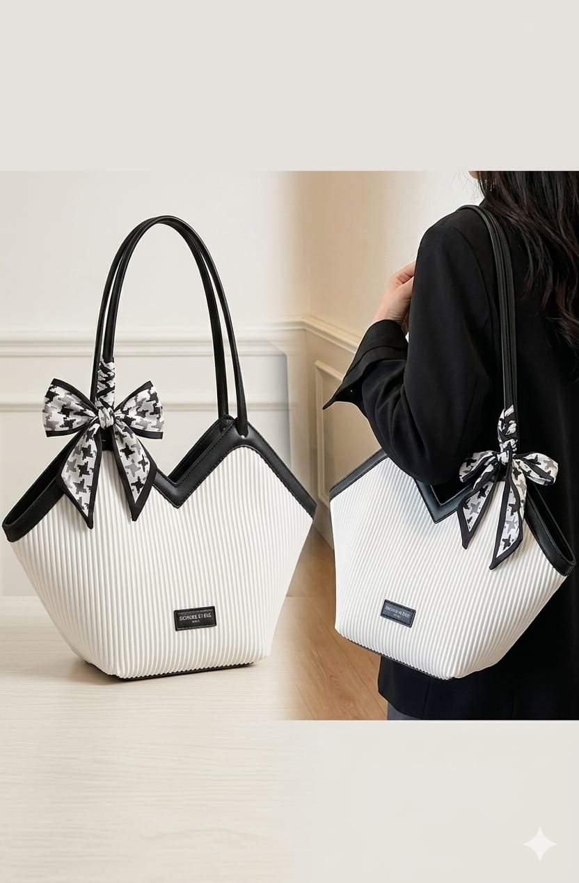 Premium Colorblock Large Capacity Tote Bag