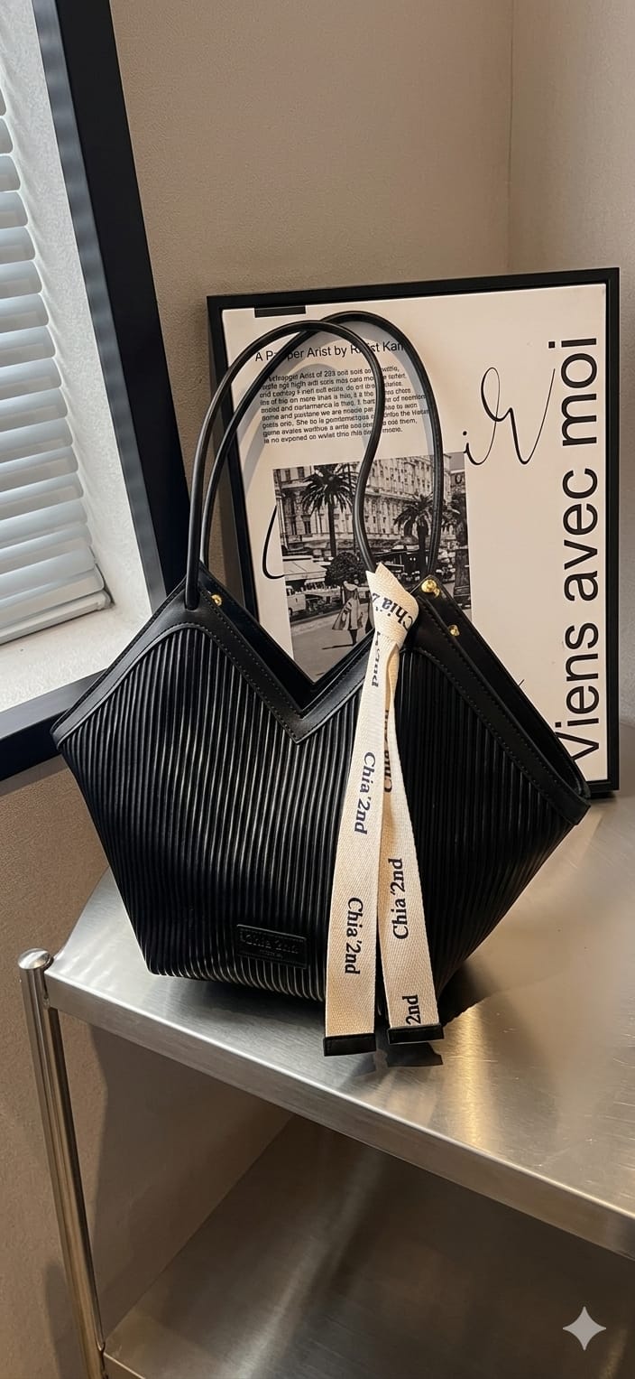 Premium Colorblock Large Capacity Tote Bag